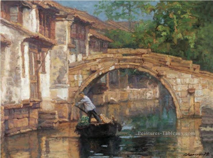 L’amour de la ville ancienne de Zhouzhuang Paysages de Chine Peintures à l'huile